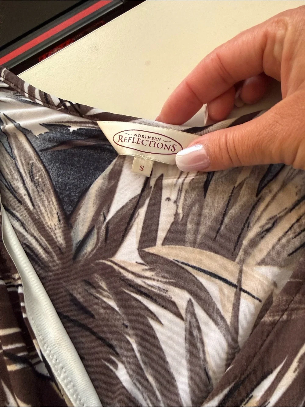Northern Reflections Tropical Palm Maxi Sleeveless Dress Earthy Boho Vacation - Picture 4 of 6